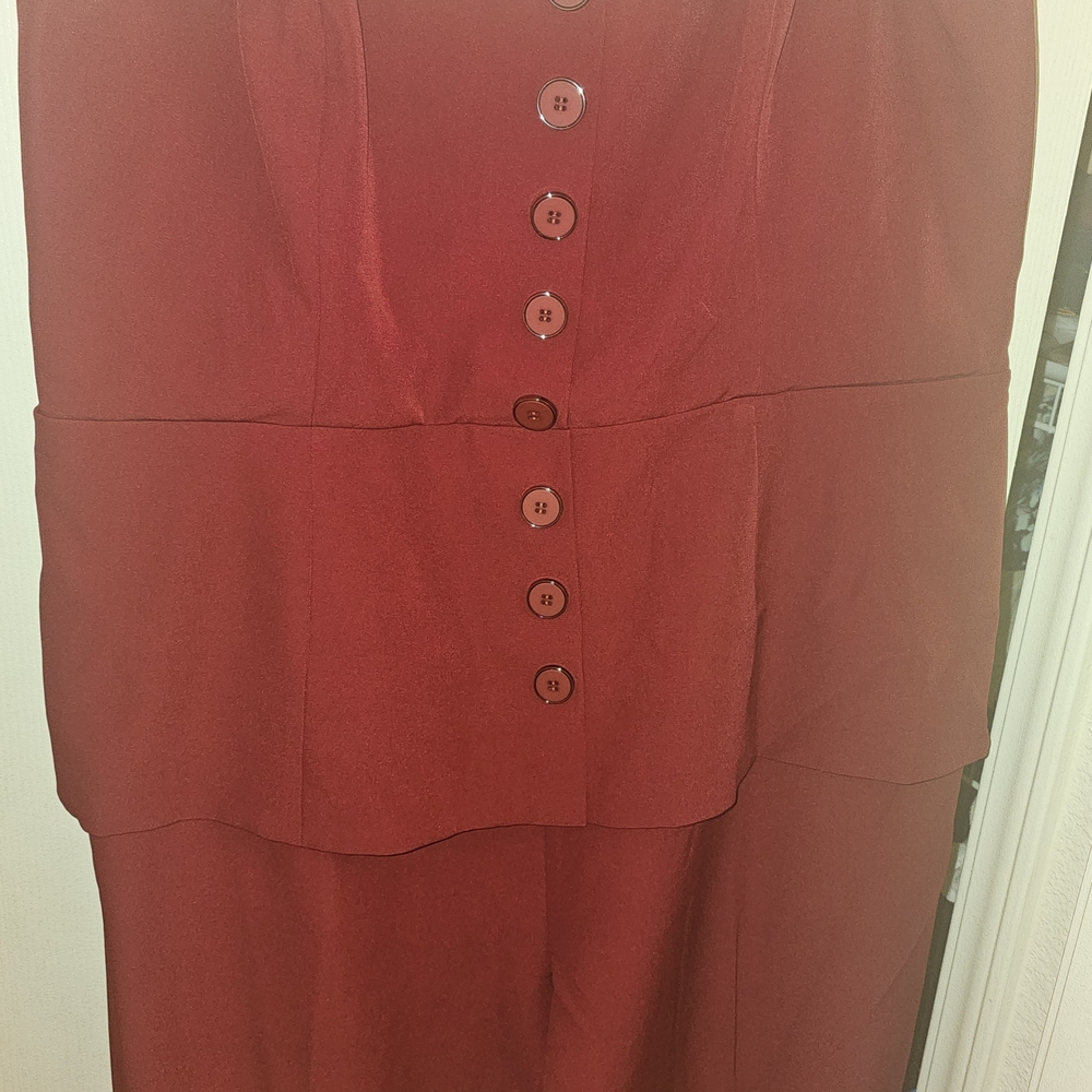 ❤️NWT City Chic Strapless Button-Front Peplum Jumpsuit in Deep Red ❤️*Plus Size - Picture 3 of 5